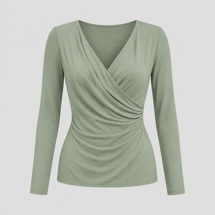 Celine Draped V-Neck Top
