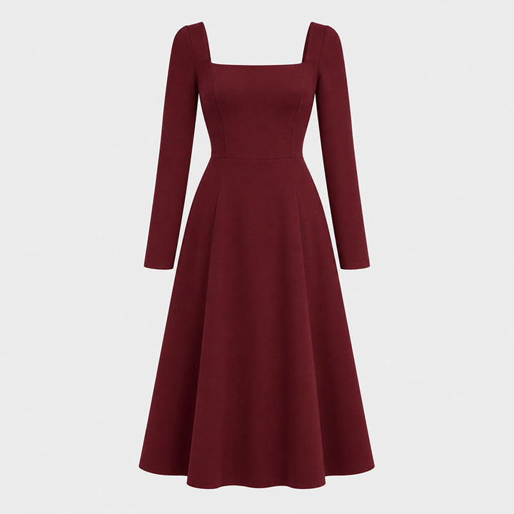 Talia Square-Neck Midi Dress